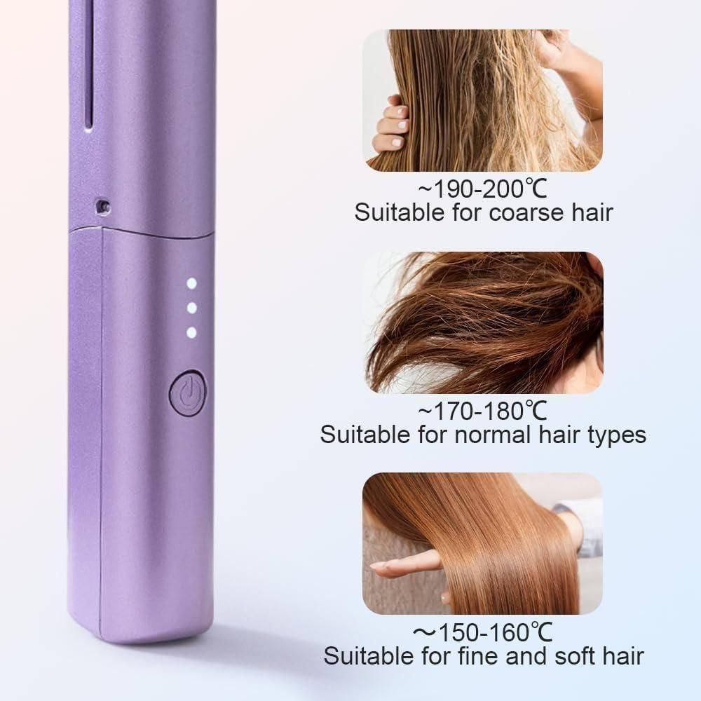 MeneStyles Premium Cordless Mini Hair Straightener (Rechargeable Hot Comb)